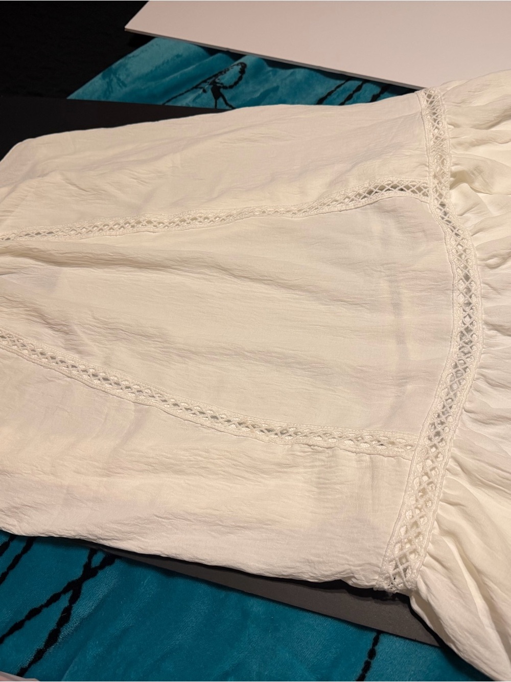 Women's White Crochet-Trim Swim Coverup Dress
